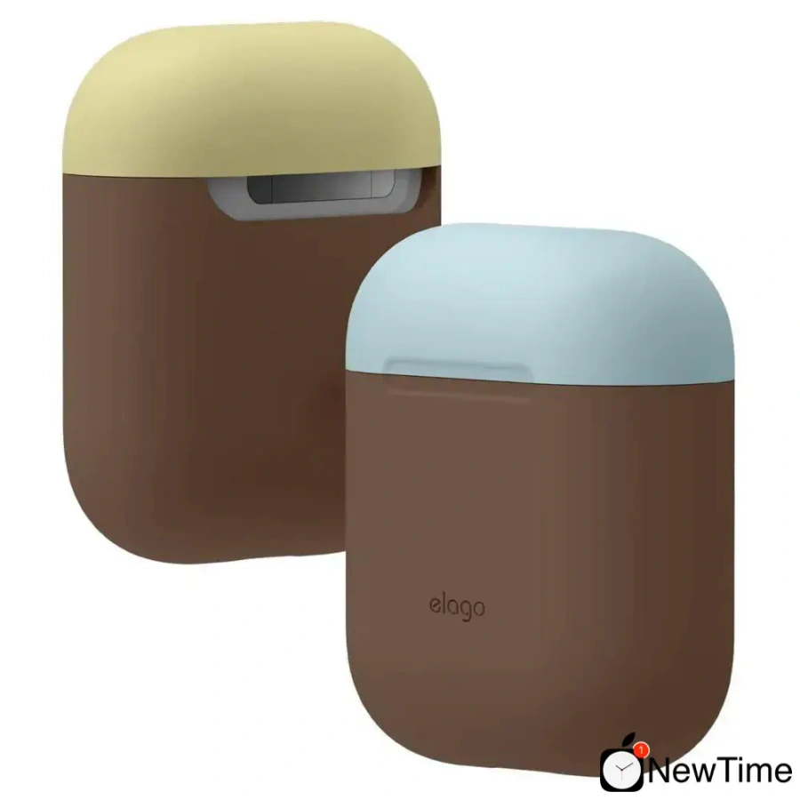 Elago Duo Case Dark Brown/Pastel Blue/Yellow for Airpods (EAPDO-DBR-YEPBL)